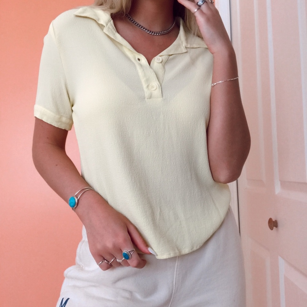yellow reformation top